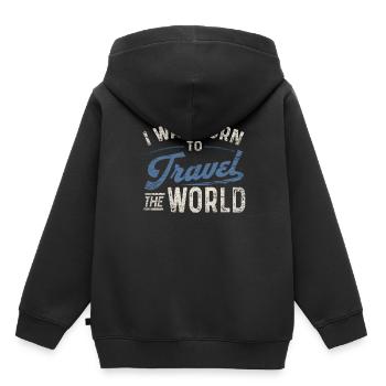 Reisen - Kinder Premium Organic Hoodie - Schwarz - Hinten - AI Model Kid Male (0cm)