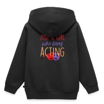 Actrice - Sweat Premium à capuche enfant bio - noir - Dos - AI Model Kid Male (0cm)