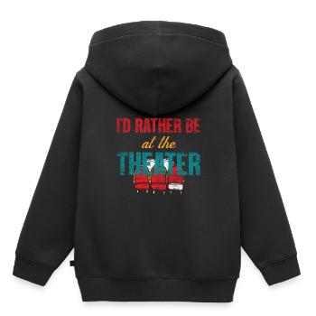 Théâtre - Sweat Premium à capuche enfant bio - noir - Dos - AI Model Kid Male (0cm)
