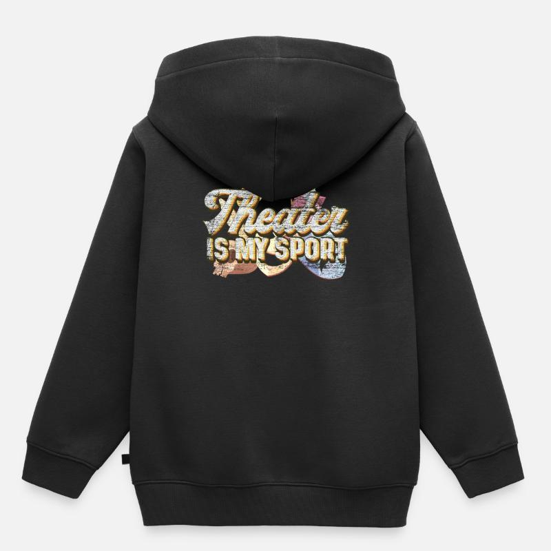 Théâtre - Sweat Premium à capuche enfant bio - noir