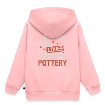 Töpfern - Kinder Premium Organic Hoodie - Rosa - Hinten - AI Model Kid Female (0cm)