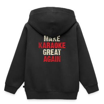 Karaoke - Sweat Premium à capuche enfant bio - noir - Dos - AI Model Kid Male (0cm)