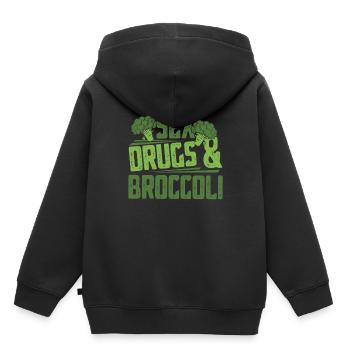 broccoli - Kids Premium Organic Hoodie - black - Back - AI Model Kid Male (0cm)