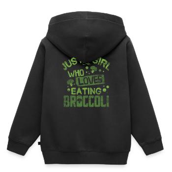broccoli - Kids Premium Organic Hoodie - black - Back - AI Model Kid Male (0cm)