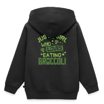 broccoli - Kids Premium Organic Hoodie - black - Back - AI Model Kid Male (0cm)
