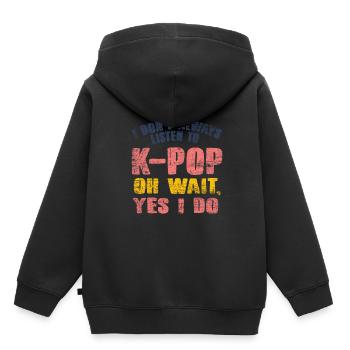 K-Pop - Kids Premium Organic Hoodie - black - Back - AI Model Kid Male (0cm)