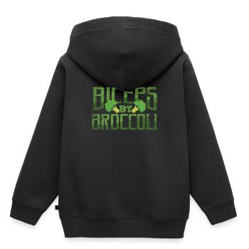 brocoli - Sweat Premium à capuche enfant bio - noir - Dos - AI Model Kid Male (0cm)