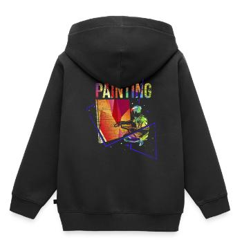 Malerin Künstlerin - Kinder Premium Organic Hoodie - Schwarz - Hinten - AI Model Kid Male (0cm)