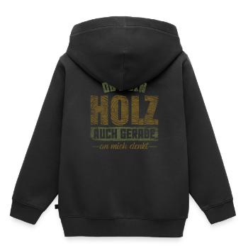 Holz Handwerker - Kinder Premium Organic Hoodie - Schwarz - Hinten - AI Model Kid Male (0cm)