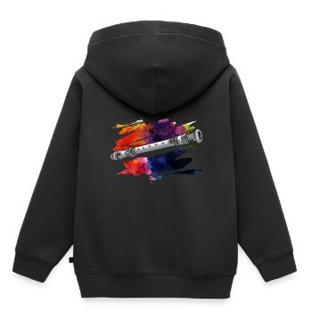 recorder - Kids Premium Organic Hoodie - black - Back - AI Model Kid Male (0cm)