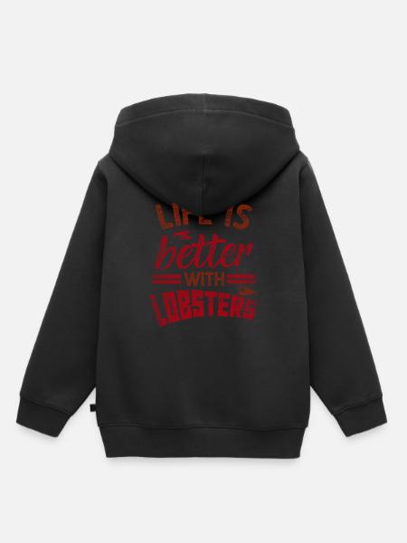 homard - Sweat Premium à capuche enfant bio - noir