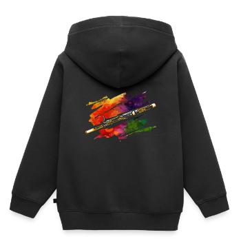 Fagott - Kinder Premium Organic Hoodie - Schwarz - Hinten - AI Model Kid Male (0cm)