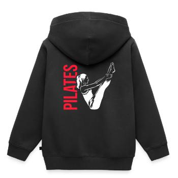Pilates-Übung - Kinder Premium Organic Hoodie - Schwarz - Hinten - AI Model Kid Male (0cm)