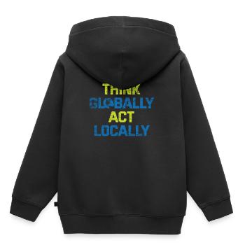 Le changement climatique - Sweat Premium à capuche enfant bio - noir - Dos - AI Model Kid Male (0cm)