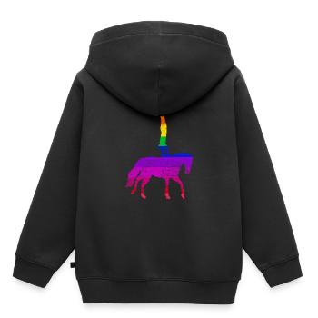 Voltige - Sweat Premium à capuche enfant bio - noir - Dos - AI Model Kid Male (0cm)