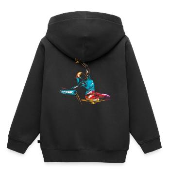 Pilates Übung - Kinder Premium Organic Hoodie - Schwarz - Hinten - AI Model Kid Male (0cm)