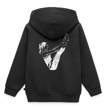 Pilates Übung - Kinder Premium Organic Hoodie - Schwarz - Hinten - AI Model Kid Male (0cm)