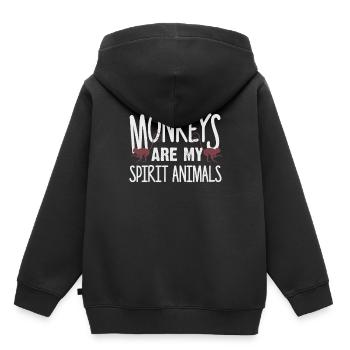 Affe - Kinder Premium Organic Hoodie - Schwarz - Hinten - AI Model Kid Male (0cm)