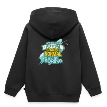 Autismus - Kinder Premium Organic Hoodie - Schwarz - Hinten - AI Model Kid Male (0cm)