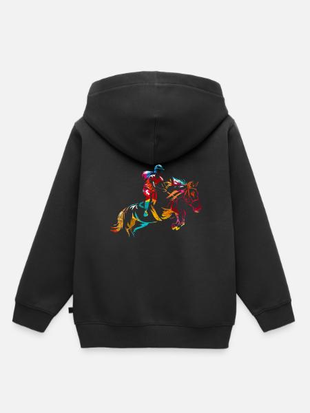 Mostrar regalo de salto - Sudadera Premium con capucha infantil orgánica - negro