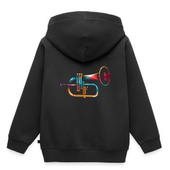 Flugelhorn gift - Kids Premium Organic Hoodie - black - Back - AI Model Kid Male (0cm)