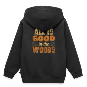 forêt - Sweat Premium à capuche enfant bio - noir - Dos - AI Model Kid Male (0cm)