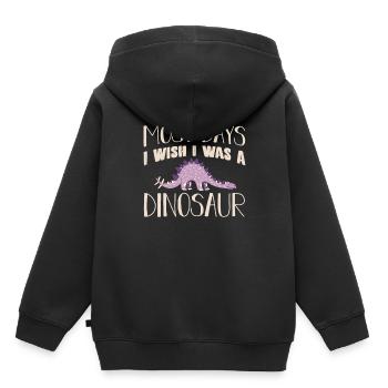 dinosaure - Sweat Premium à capuche enfant bio - noir - Dos - AI Model Kid Male (0cm)