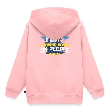 Pilot - Kinder Premium Organic Hoodie - Rosa - Hinten - AI Model Kid Female (0cm)