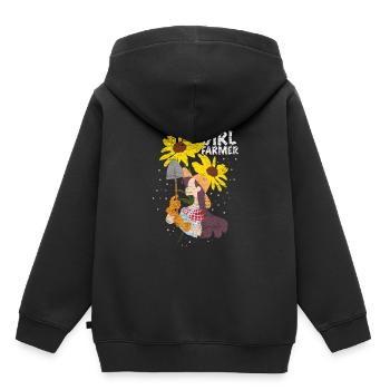 Bäuerin Landwirtin Geschenk - Kinder Premium Organic Hoodie - Schwarz - Hinten - AI Model Kid Male (0cm)