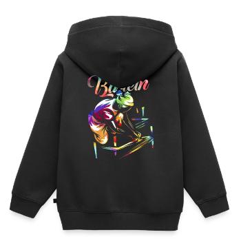 Basteln - Kinder Premium Organic Hoodie - Schwarz - Hinten - AI Model Kid Male (0cm)