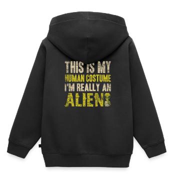 Costume d'extraterrestre - Sweat Premium à capuche enfant bio - noir - Dos - AI Model Kid Male (0cm)