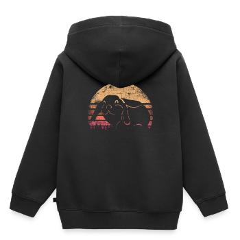 Kaninchen - Kinder Premium Organic Hoodie - Schwarz - Hinten - AI Model Kid Male (0cm)