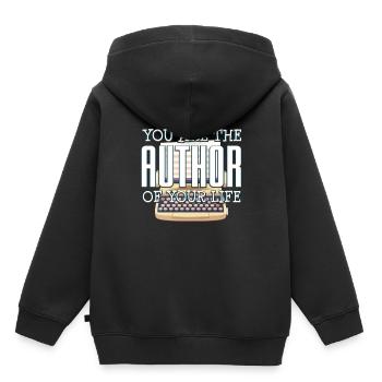 auteur - Sweat Premium à capuche enfant bio - noir - Dos - AI Model Kid Male (0cm)