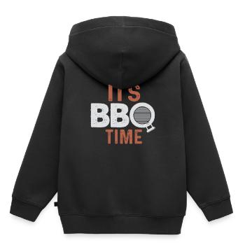Grillades au barbecue - Sweat Premium à capuche enfant bio - noir - Dos - AI Model Kid Male (0cm)