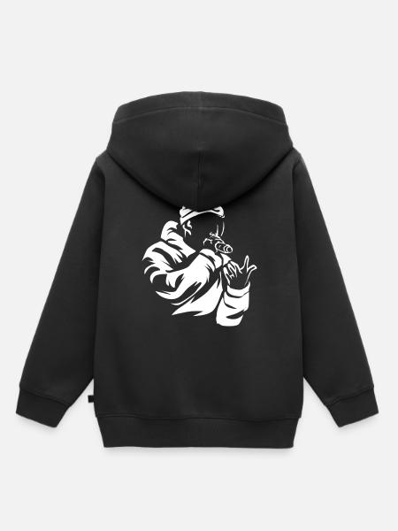 rap - Sudadera Premium con capucha infantil orgánica - negro