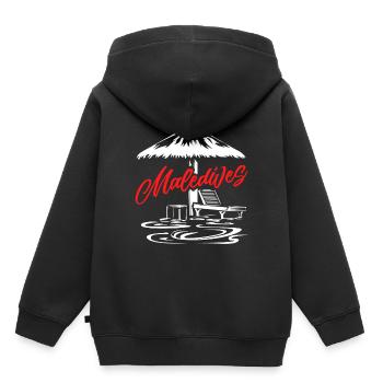 Malediven - Kinder Premium Organic Hoodie - Schwarz - Hinten - AI Model Kid Male (0cm)