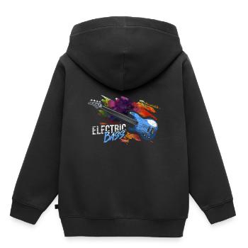 E-Bass Geschenk - Kinder Premium Organic Hoodie - Schwarz - Hinten - AI Model Kid Male (0cm)