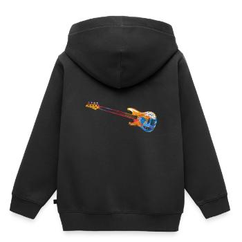 Guitares basse e-cadeau - Sweat Premium à capuche enfant bio - noir - Dos - AI Model Kid Male (0cm)