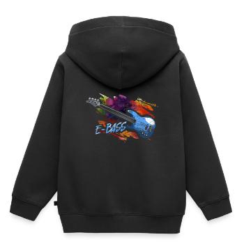 E-basse cadeau - Sweat Premium à capuche enfant bio - noir - Dos - AI Model Kid Male (0cm)