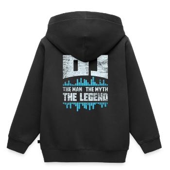 DJ disc-jockey - Sweat Premium à capuche enfant bio - noir - Dos - AI Model Kid Male (0cm)