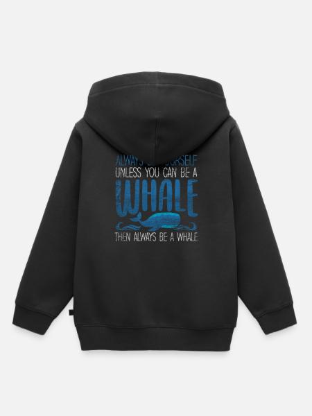 Wal - Kinder Premium Organic Hoodie - Schwarz