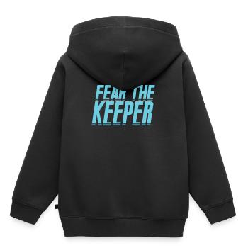Gardien de but - Sweat Premium à capuche enfant bio - noir - Dos - AI Model Kid Male (0cm)