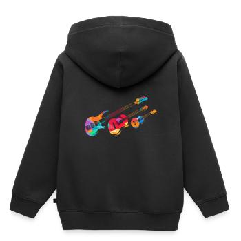 Musique minimale - Sweat Premium à capuche enfant bio - noir - Dos - AI Model Kid Male (0cm)