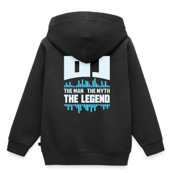 DJ - Kids Premium Organic Hoodie - black - Back - AI Model Kid Male (0cm)
