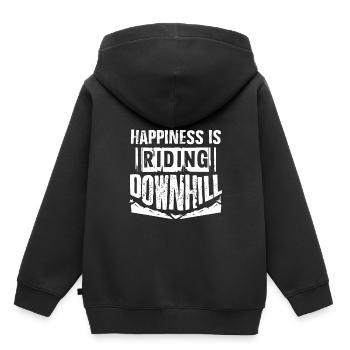 Downhill VTT - Sweat Premium à capuche enfant bio - noir - Dos - AI Model Kid Male (0cm)