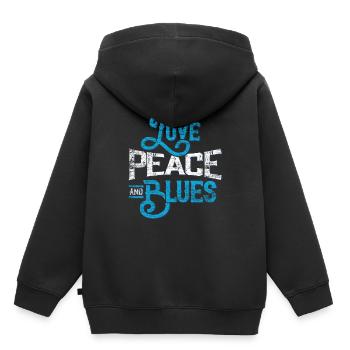 Blues - Sweat Premium à capuche enfant bio - noir - Dos - AI Model Kid Male (0cm)