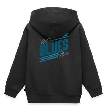 Blues - Sweat Premium à capuche enfant bio - noir - Dos - AI Model Kid Male (0cm)