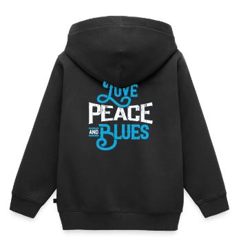 Blues - Sweat Premium à capuche enfant bio - noir - Dos - AI Model Kid Male (0cm)