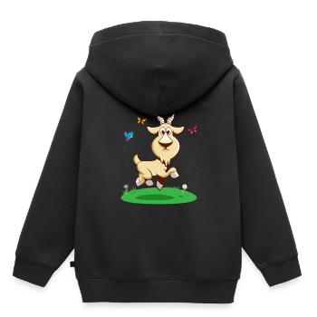 GOAThefuckof Lustige Ziege Humor Cartoon Comic - Kinder Premium Organic Hoodie - Schwarz - Hinten - AI Model Kid Male (0cm)