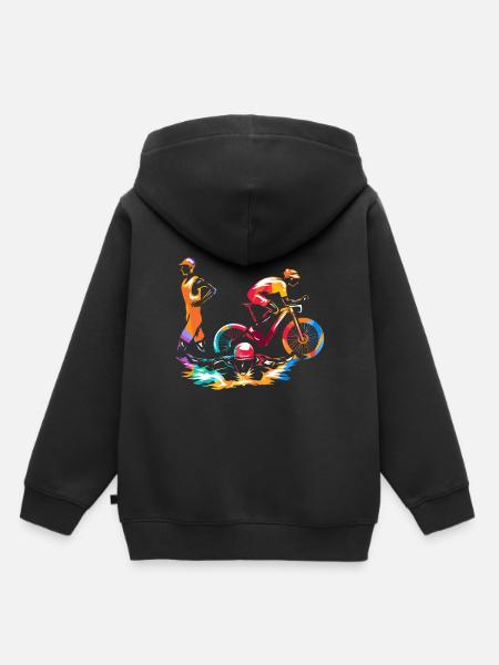Triathlon Sport - Sweat Premium à capuche enfant bio - noir